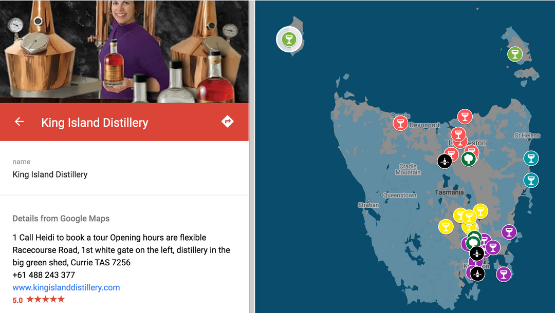 The Whisky Map of Tasmania by The Tasmanian Whisky Experience