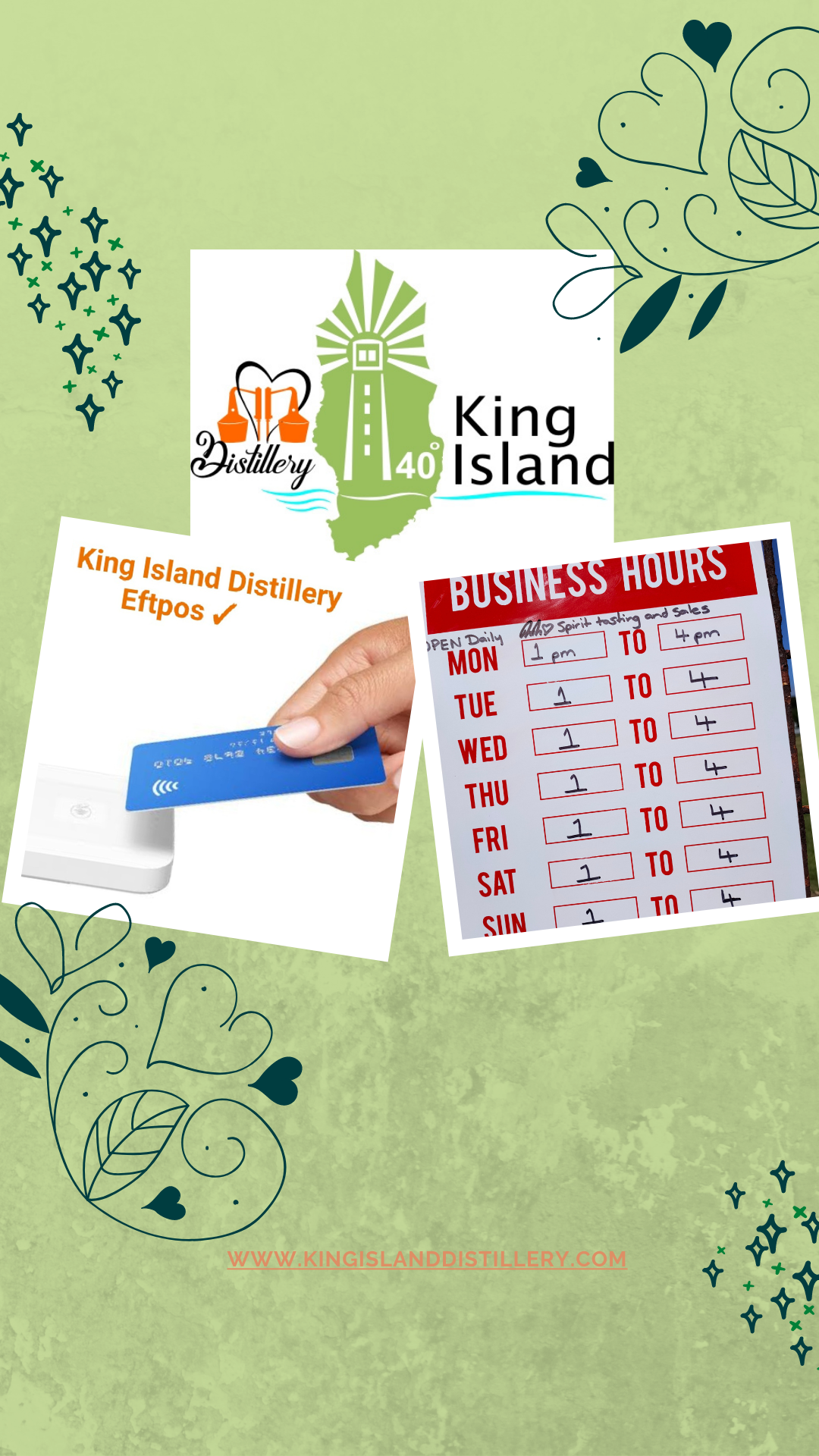 Eftpos payment available at Heidi Weitjens King Island Distillery Pty Ltd Tasmania spirits cellar door for sales, merchandise and tasting.