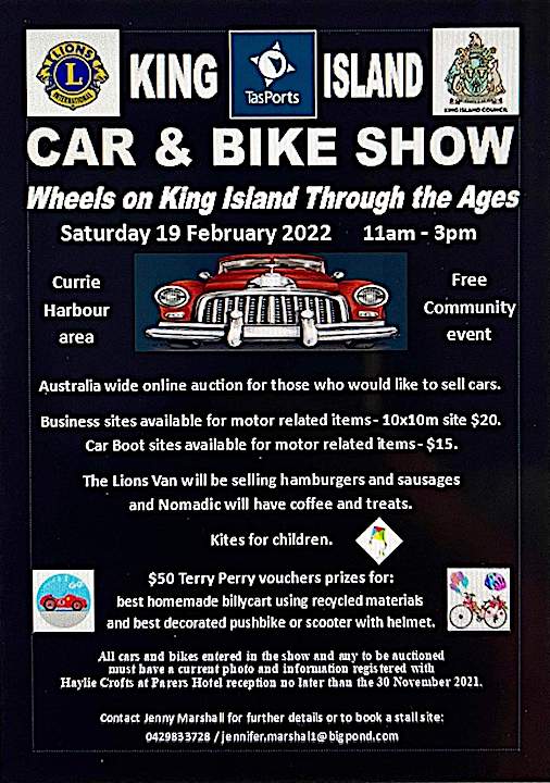 19.2.22 King Island car show Wheels through the ages organiser Jenny Marshall Currie Harbour Picture Heidi Weitjens