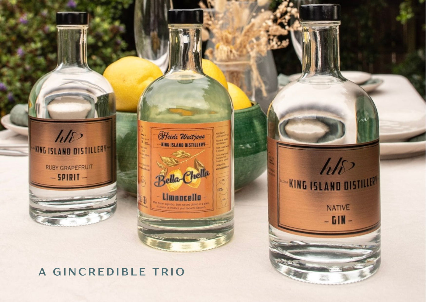 King Island Gin, Vodka and Limoncello Trio